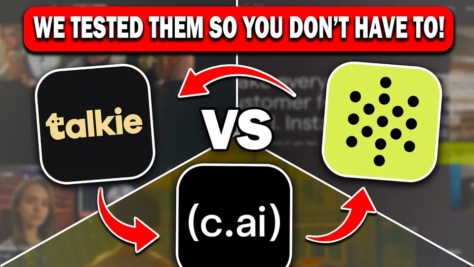 Thumbnail of the YouTube video “Talkie AI vs Poly AI vs Character AI — We Tested So YOU Don’t Have To!” by Ask Simon!